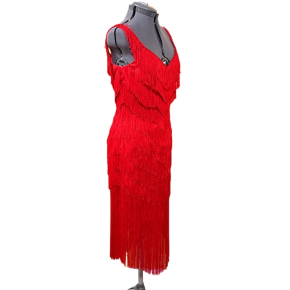 Vintage Red Flapper Dress Dovizia by Jane McCartney - Picture 4 of 8